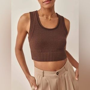 REFORMATION NORMA COTTON SWEATER TANK
